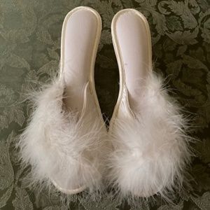 1960's Satin Boudoir Mules